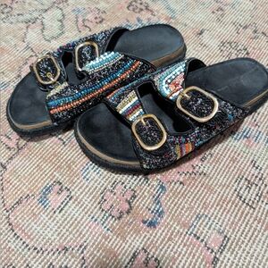 House Of Harlow Beaded Sandals, Size 9/10